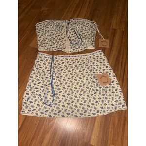 Bailey Rose Floral Mini Skirt & Corset Top Set -‎ Cottagecore Aesthetic
